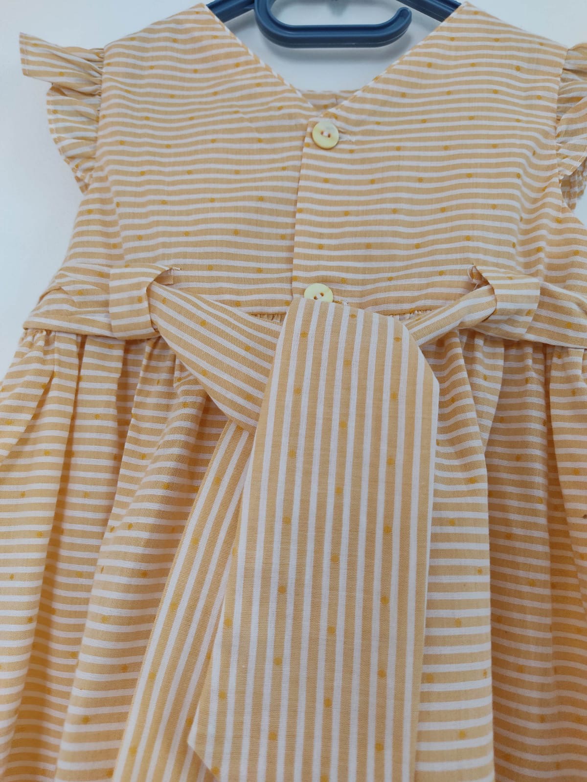 Robe smock rayures orange et blanc