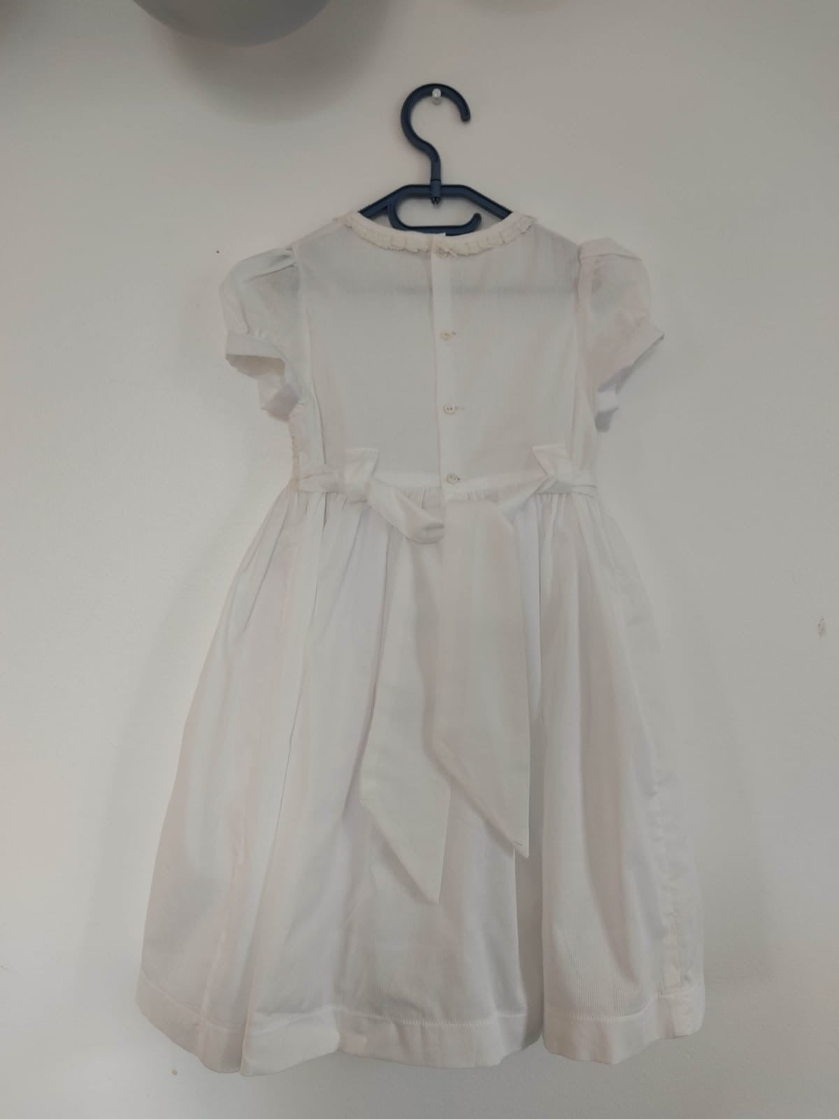 Robe smock blanc motifs fleurs