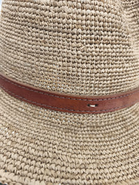 Chapeau en Raphia et Cuir de Zébu - modèle A