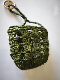 Bijou de sac en raphia naturel - Porte-clés artisanal | Modèle G