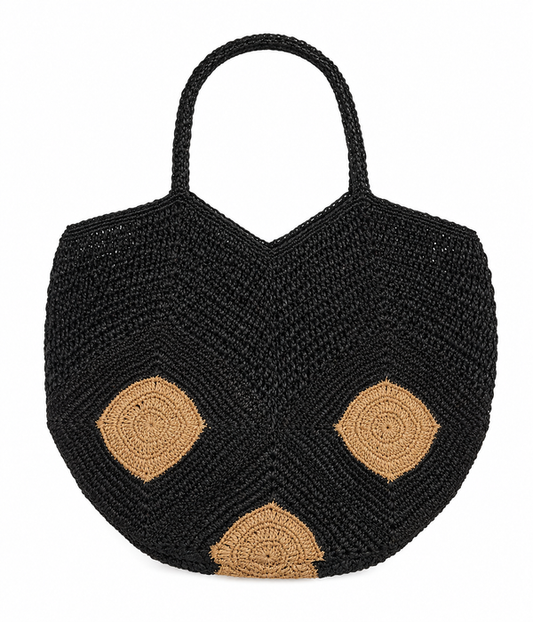 Sac Cœur en Raphia Naturel