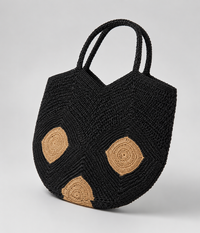 Sac Cœur en Raphia Naturel