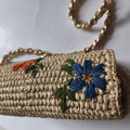 Sac bandoulière en raphia brodé - modèle B