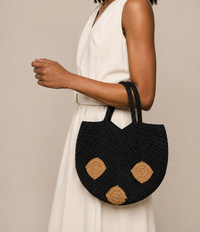 Sac Cœur en Raphia Naturel