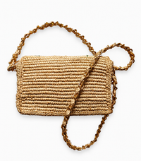 Sac bandoulière en raphia brodé - modèle B