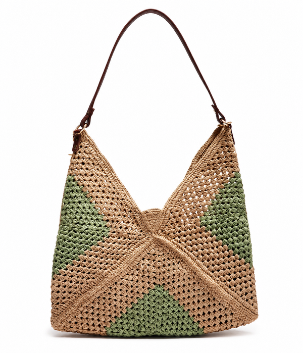 Sac Enveloppe – Raphia Naturel et Cuir de Zébu