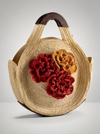 Sac Cabas Rond en Raphia Naturel