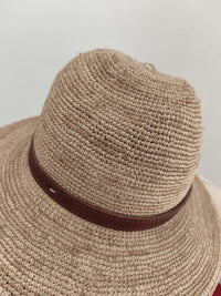 Chapeau en Raphia et Cuir de Zébu - modèle B