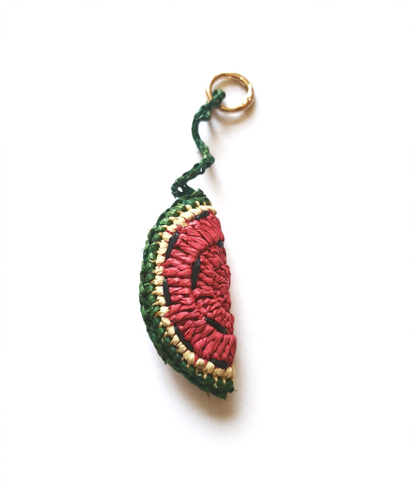 Bijoux de sac en raphia naturel - Porte-clés artisanal | Modèle M