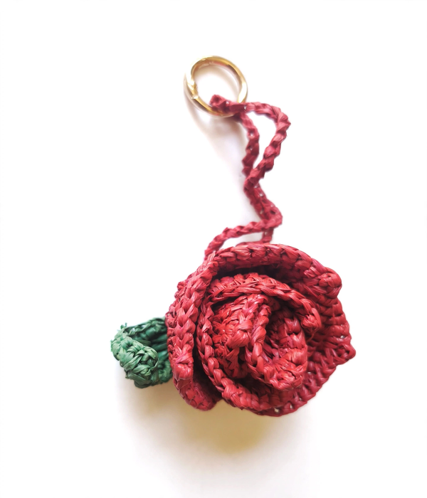 Bijoux de sac en raphia naturel - Porte-clés artisanal | Modèle J