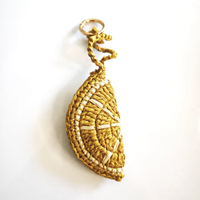 Bijoux de sac en raphia naturel - Porte-clés artisanal | Modèle F