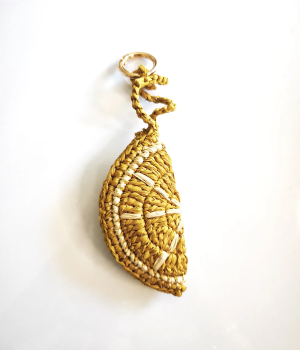 Bijoux de sac en raphia naturel - Porte-clés artisanal | Modèle F