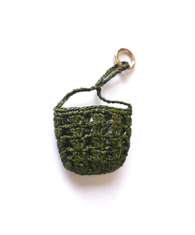 Bijou de sac en raphia naturel - Porte-clés artisanal | Modèle G