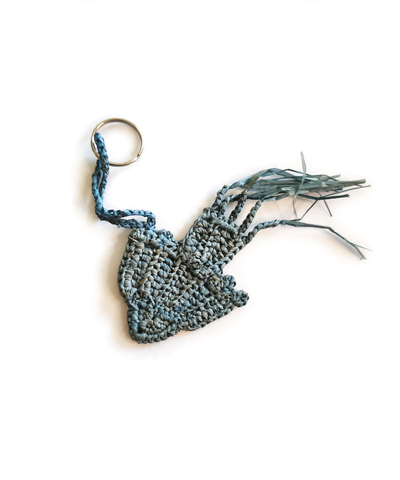 Bijou de sac en raphia naturel - Porte-clés artisanal | Modèle E