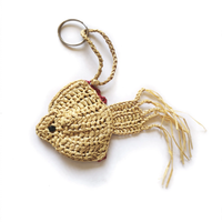 Bijoux de sac en raphia naturel - Porte-clés artisanal | Modèle H