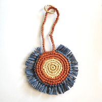 Bijoux de sac en raphia naturel - Porte-clés artisanal | Modèle C
