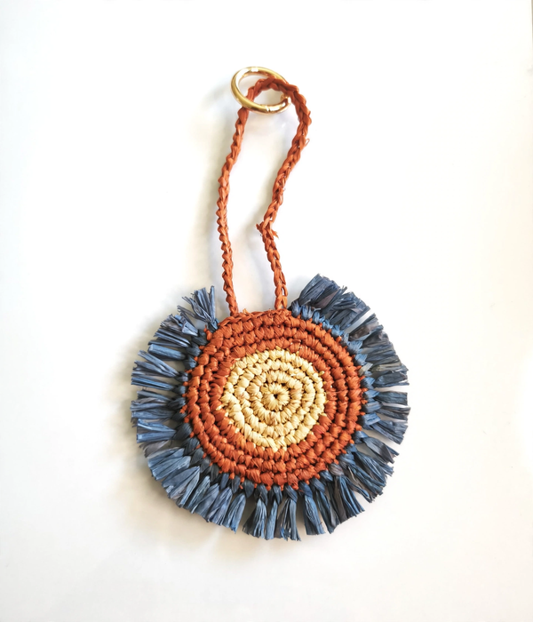 Bijoux de sac en raphia naturel - Porte-clés artisanal | Modèle C