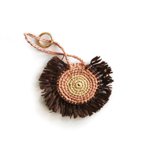 Bijoux de sac en raphia naturel - Porte-clés artisanal | Modèle D