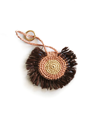 Bijou de sac en raphia naturel - Porte-clés artisanal | Modèle D