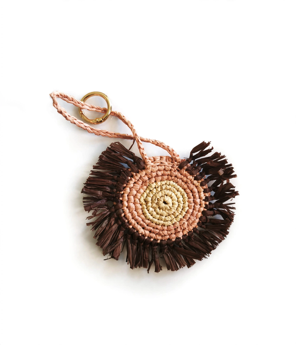 Bijoux de sac en raphia naturel - Porte-clés artisanal | Modèle D