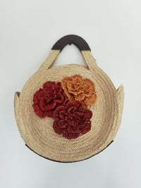 Sac Cabas Rond en Raphia Naturel