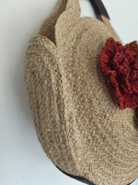 Sac Cabas Rond en Raphia Naturel