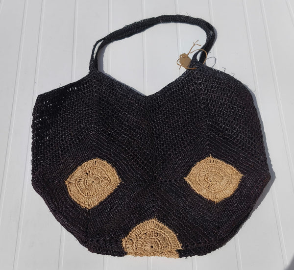 Sac Cœur en Raphia Naturel
