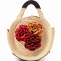 Sac Cabas Rond en Raphia Naturel