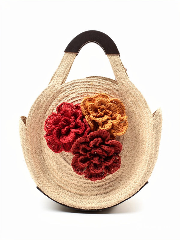 Sac Cabas Rond en Raphia Naturel