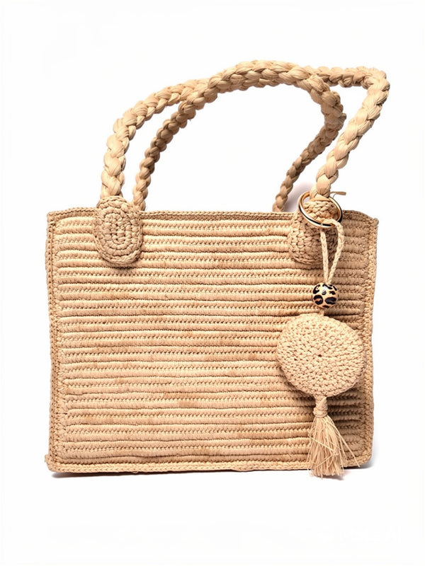 Petit Panier en Raphia – Détails Bois et Raphia